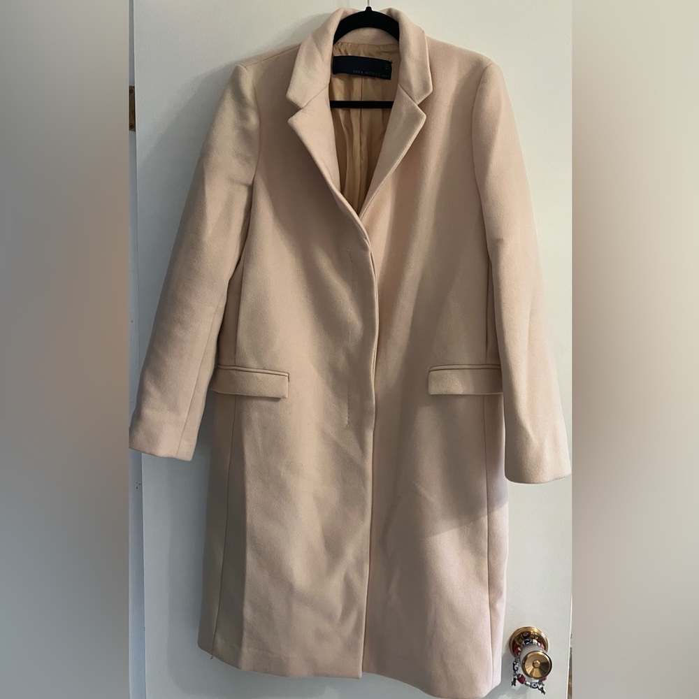 Dusty Pink Long Wool Zara Coat